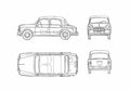 Blueprint Fiat 1100 103 TV Sedan 1954 A4 Photo Print