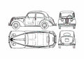 Blueprint Fiat 1100 E Sedan 1949 A4 Photo Print