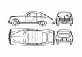 Blueprint Fiat 1100 ES Coupe 1951 A4 Photo Print