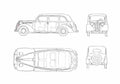 Blueprint Fiat 1100 L Berlina Sedan 1946 A4 Photo Print