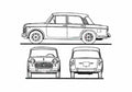 Blueprint Fiat 1100 Millecento Export Sedan 1960 A4 Photo Print