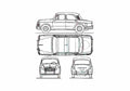 Blueprint Fiat 1100 Sedan 1961 A4 Photo Print
