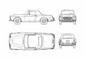 Blueprint Fiat 1200 Cabriolet 1959 A4 Photo Print