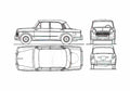 Blueprint Fiat 1200 Gran Luce Sedan 1959 A4 Photo Print