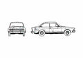 Blueprint Fiat 124 Coupe 1970 A4 Photo Print