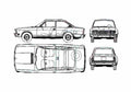 Blueprint Fiat 124 Coupe 1973 A4 Photo Print
