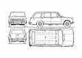 Blueprint Fiat 124 Familiale Wagon 1966 A4 Photo Print