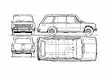 Blueprint Fiat 124 Familiale Wagon 1972 A4 Photo Print