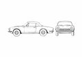 Blueprint Fiat 124 Spider Cabriolet 1972 A4 Photo Print