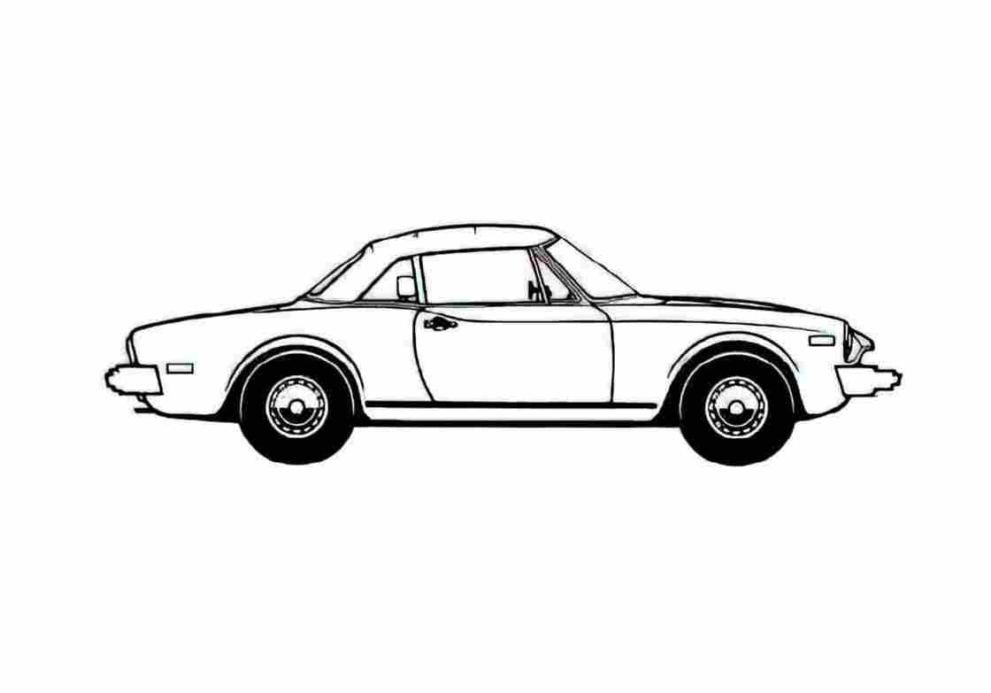 Blueprint Fiat 124 Sport Spider Cabriolet 1977 A4 Photo Print