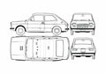 Blueprint Fiat 127 Hatchback 1975 A4 Photo Print