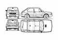 Blueprint Fiat 127 Sport Hatchback 1983 A4 Photo Print