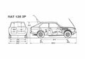 Blueprint Fiat 128 3P Coupe 1978 A4 Photo Print