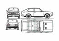 Blueprint Fiat 128 3P Hatchback 1975 A4 Photo Print