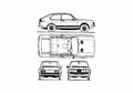 Blueprint Fiat 128 3P Hatchback 1977 A4 Photo Print
