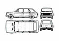 Blueprint Fiat 128 Europa CF Weekend Wagon 1977 A4 Photo Print