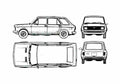 Blueprint Fiat 128 Europa Familiare Wagon 1978 A4 Photo Print