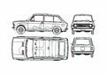 Blueprint Fiat 128 Familiale Wagon 1973 A4 Photo Print