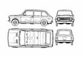 Blueprint Fiat 128 Familiale Wagon 1979 A4 Photo Print