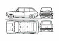 Blueprint Fiat 128 Familiare Hatchback 1972 A4 Photo Print