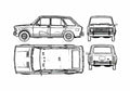 Blueprint Fiat 128 Familiare Wagon 1971 A4 Photo Print
