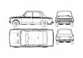 Blueprint Fiat 128 IAVA 1100 Sedan 1978 A4 Photo Print
