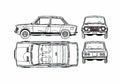 Blueprint Fiat 128 Rally Coupe 1973 A4 Photo Print