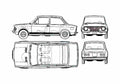 Blueprint Fiat 128 Rally Coupe 1977 A4 Photo Print