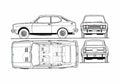 Blueprint Fiat 128 SL Sport Coupe 1971 A4 Photo Print