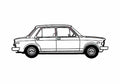 Blueprint Fiat 128 Sedan 1975 A4 Photo Print