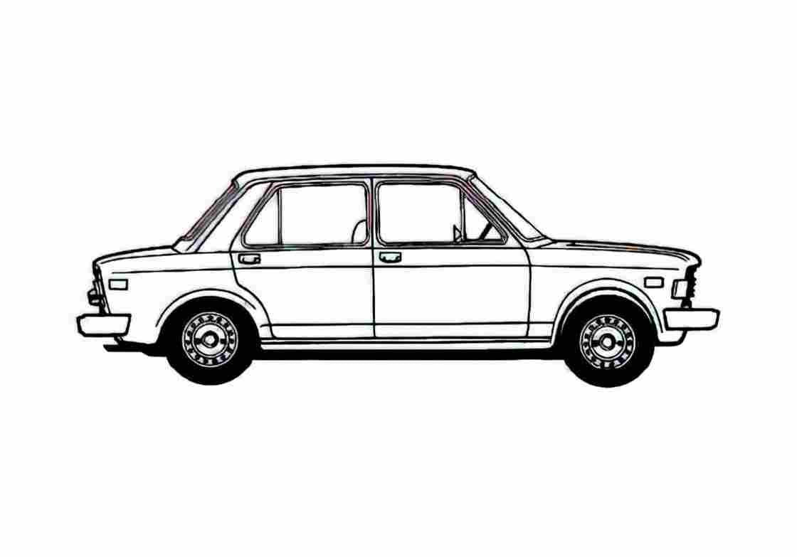 Blueprint Fiat 128 Sedan 1975 A4 Photo Print