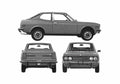 Blueprint Fiat 128 Sport Coupe 1972 A4 Photo Print
