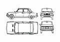 Blueprint Fiat 128 Super Europa Sedan 1983 A4 Photo Print