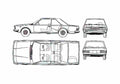 Blueprint Fiat 130 Coupe 1973 A4 Photo Print