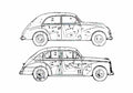 Blueprint Fiat 1300 Sedan 1946 A4 Photo Print