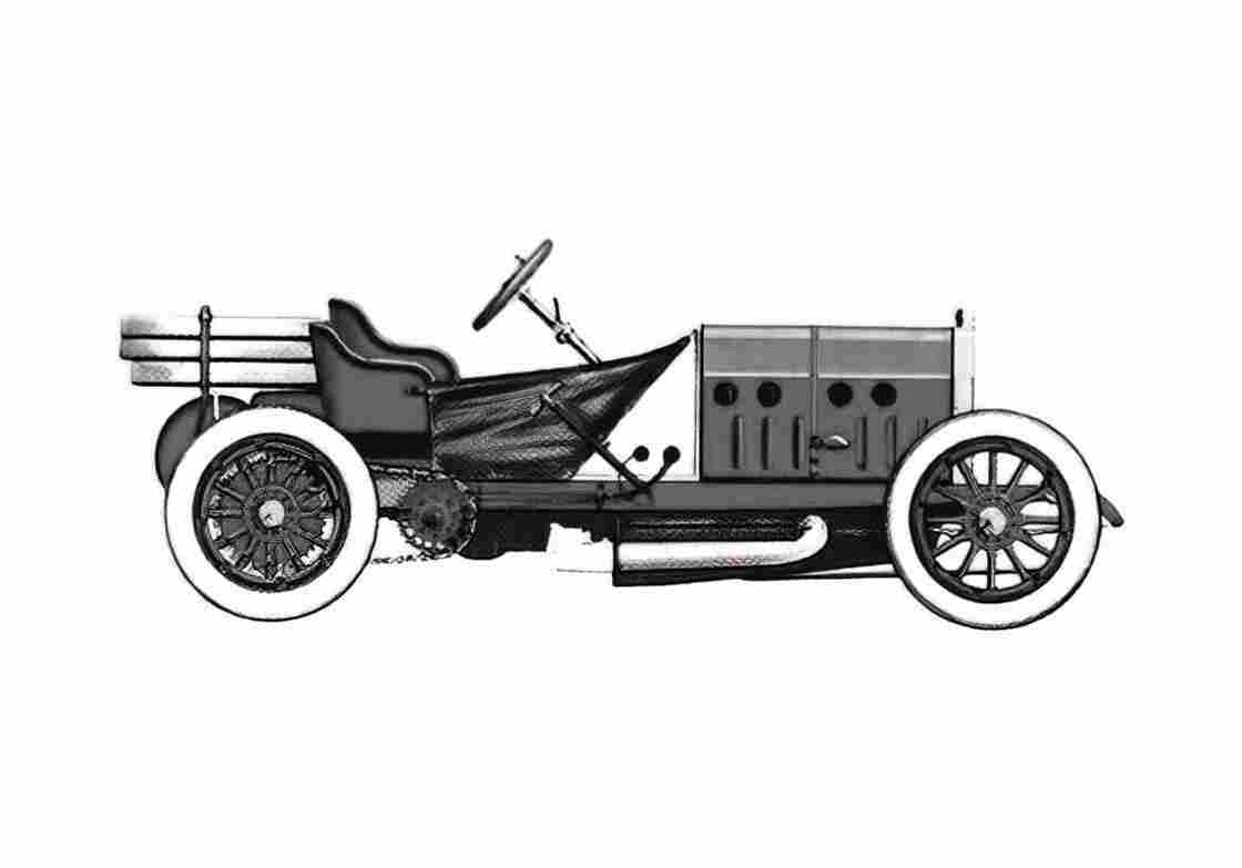 Blueprint Fiat 130HP GP OW 1907 A4 Photo Print