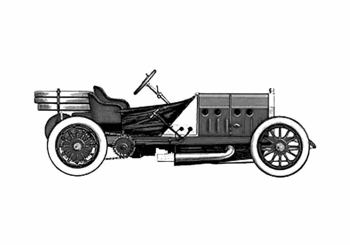Blueprint Fiat 130HP OW 1907 A4 Photo Print