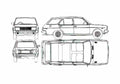 Blueprint Fiat 131 Mirafiori Panorama Wagon 1974 A4 Photo Print