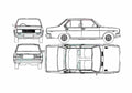 Blueprint Fiat 131 Supermirafiori TC Sedan 1978 A4 Photo Print