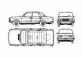 Blueprint Fiat 132 Special Sedan 1973 A4 Photo Print