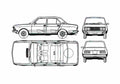 Blueprint Fiat 132 Special Sedan 1975 A4 Photo Print