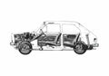 Blueprint Fiat 147 Brio Sedan 1997 A4 Photo Print