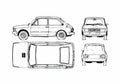 Blueprint Fiat 147 GL Vivace Hatchback 1983 A4 Photo Print