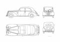 Blueprint Fiat 1500 Berlina Sedan 1946 A4 Photo Print