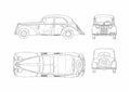 Blueprint Fiat 1500 D Berlina Sedan 1949 A4 Photo Print