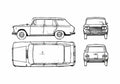 Blueprint Fiat 1500 Familiare Wagon 1964 A4 Photo Print