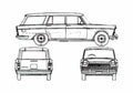 Blueprint Fiat 1800 Familliare Wagon 1961 A4 Photo Print