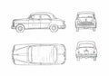 Blueprint Fiat 1900 Berlina Sedan 1952 A4 Photo Print