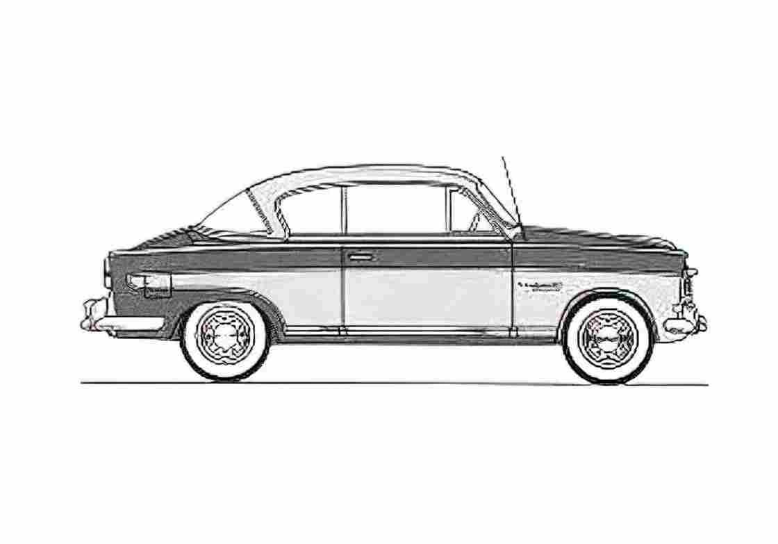 Blueprint Fiat 1900B Gran Luce Coupe 1959 A4 Photo Print