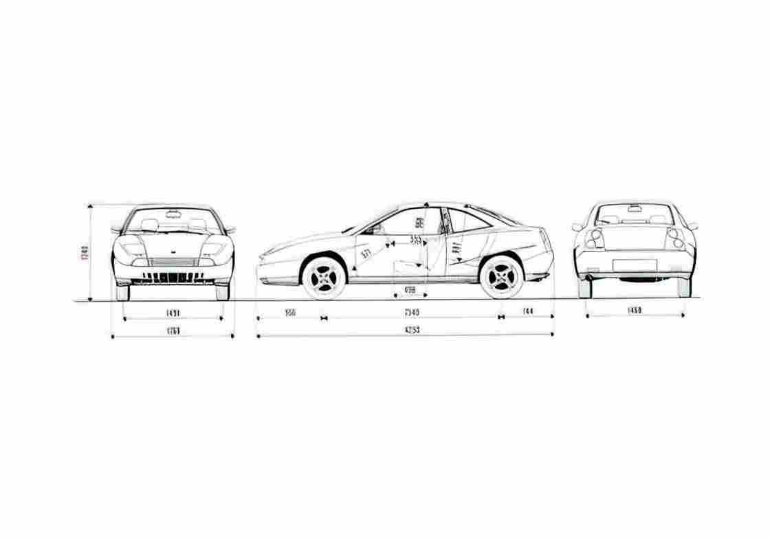 Blueprint Fiat 20VT Coupe 1993 A4 Photo Print